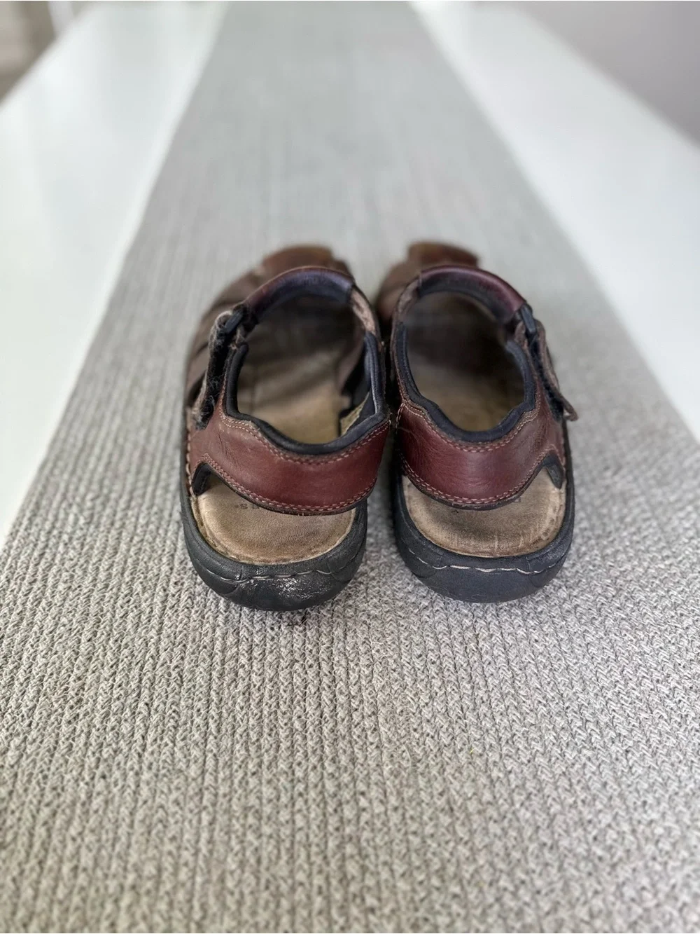 Vintage 90s Dockers Brown Leather Fisherman Sandals Boat Shoes Size 12